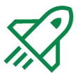 The published classic quiz icon is a green rocketship outline.