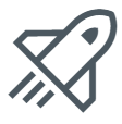 The unpublished classic quiz icon is a gray rocketship outline.